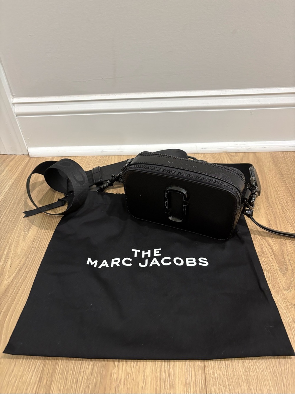 Marc Jacobs Black Saffiano Leather Camera Crossbody